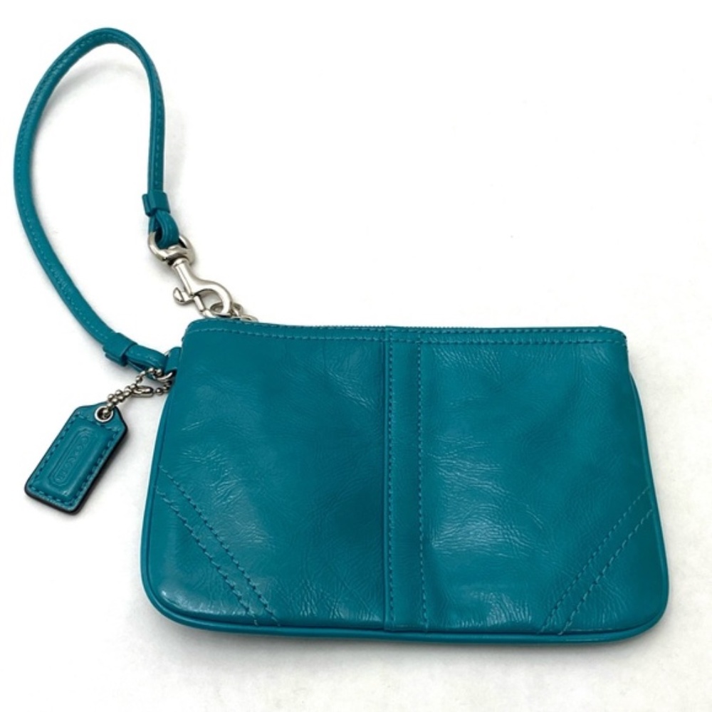 Coach Women's Teal Colored Wristlet Pouch